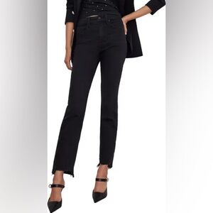 Good American Good Classic Chewed Hem Slim Straight Jeans